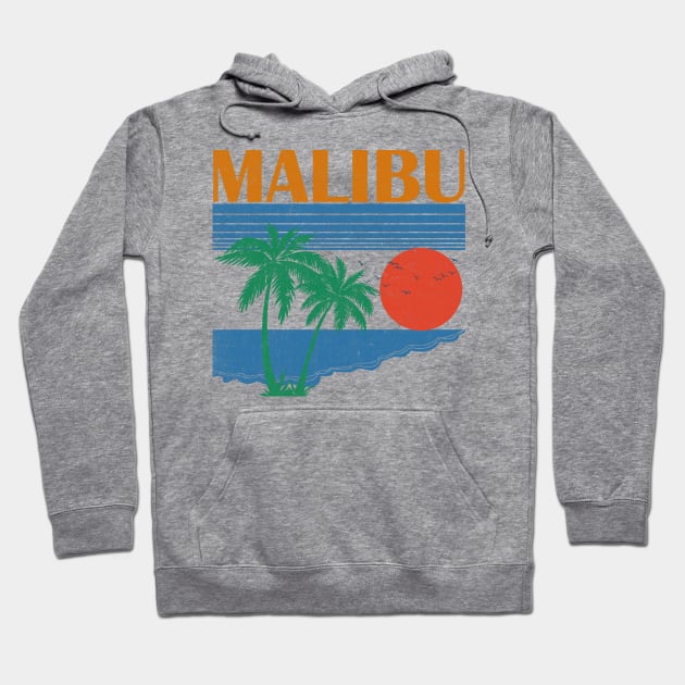 Malibu \\ Retro Vintage Design Hoodie by KianOlsen Art